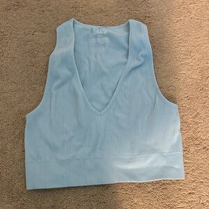Garage Sky Blue Ribbed Tank Top